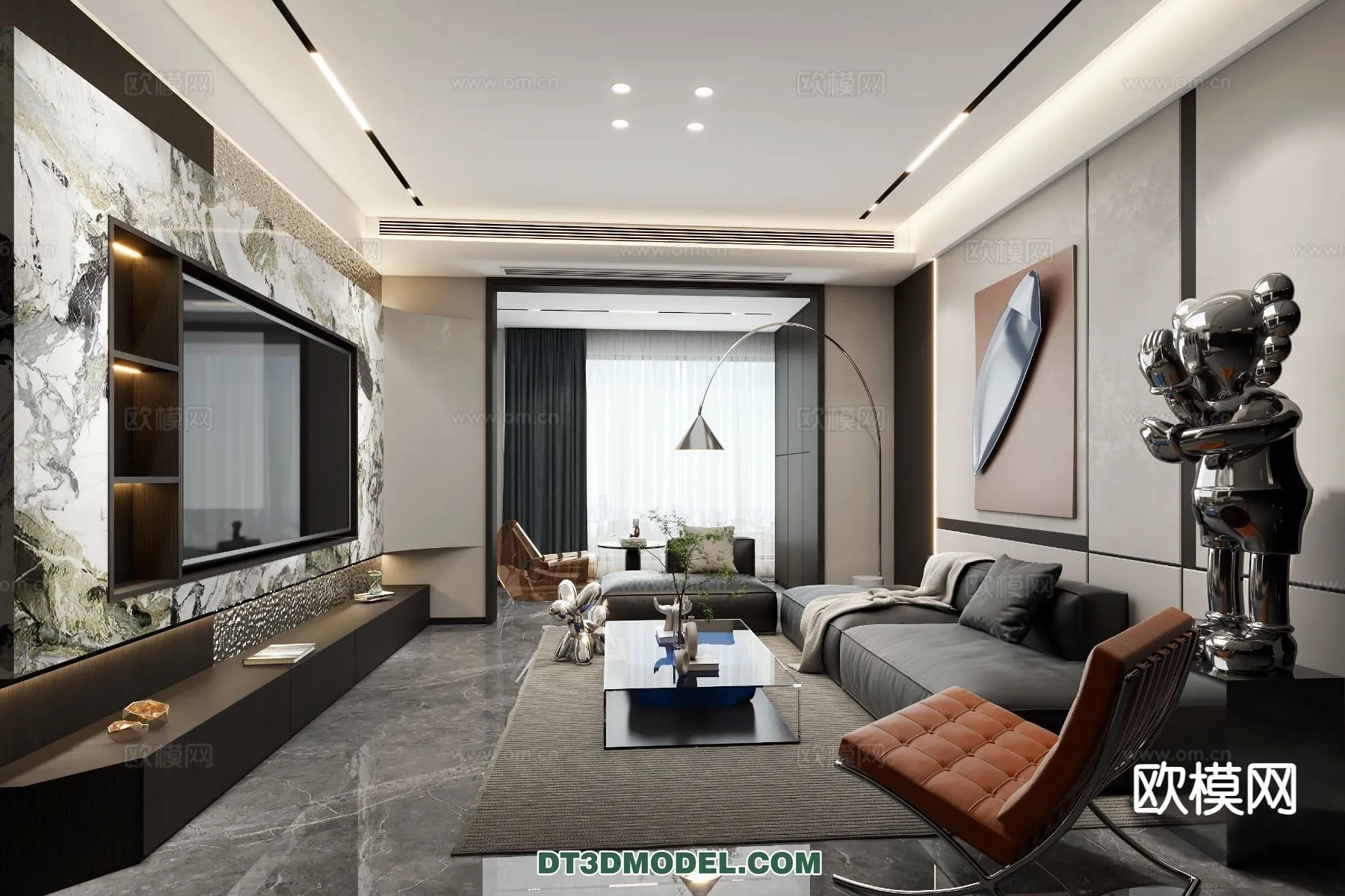 Living Room – Italian Style – Interior 3D Scene – 086