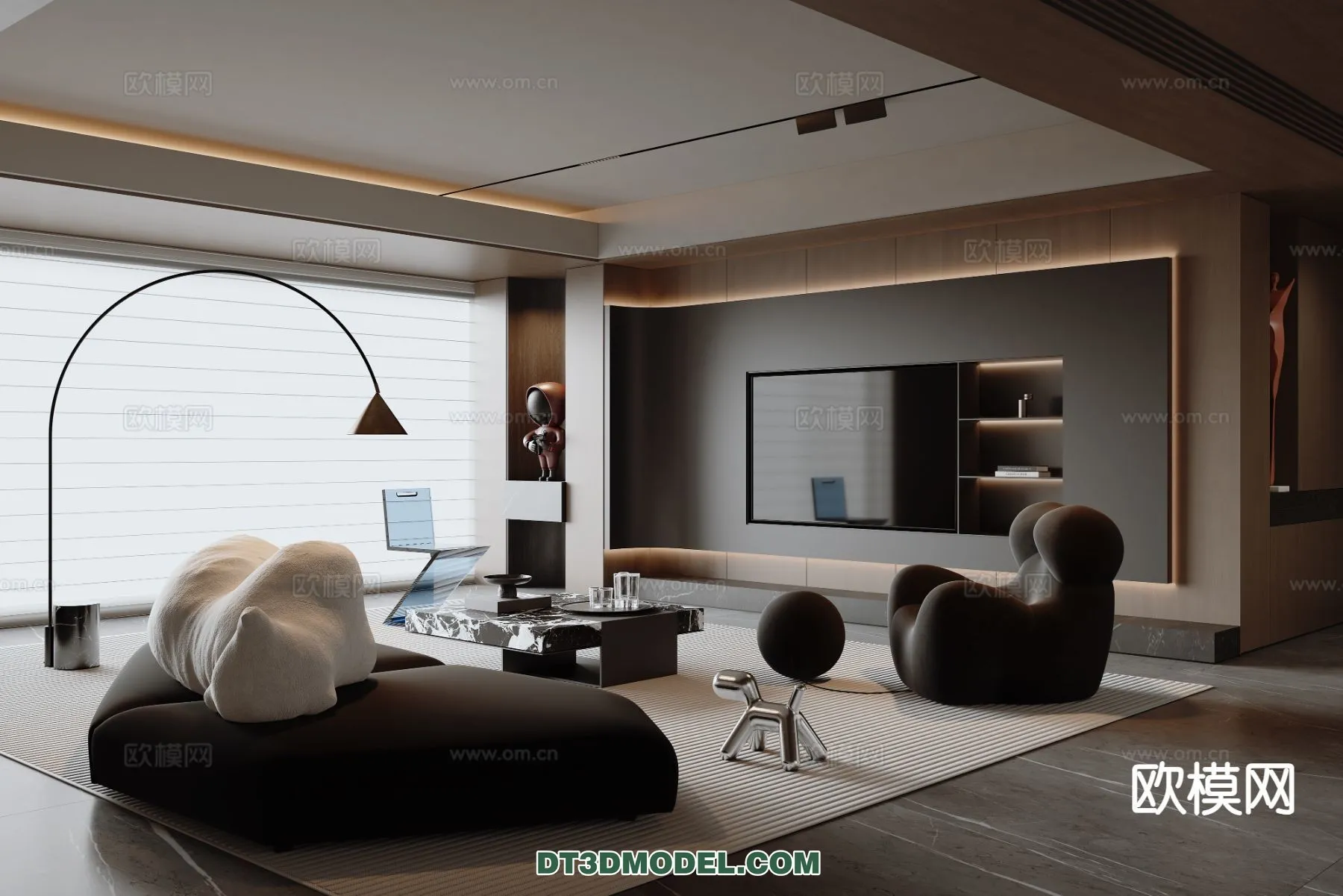 Living Room – Italian Style – Interior 3D Scene – 091