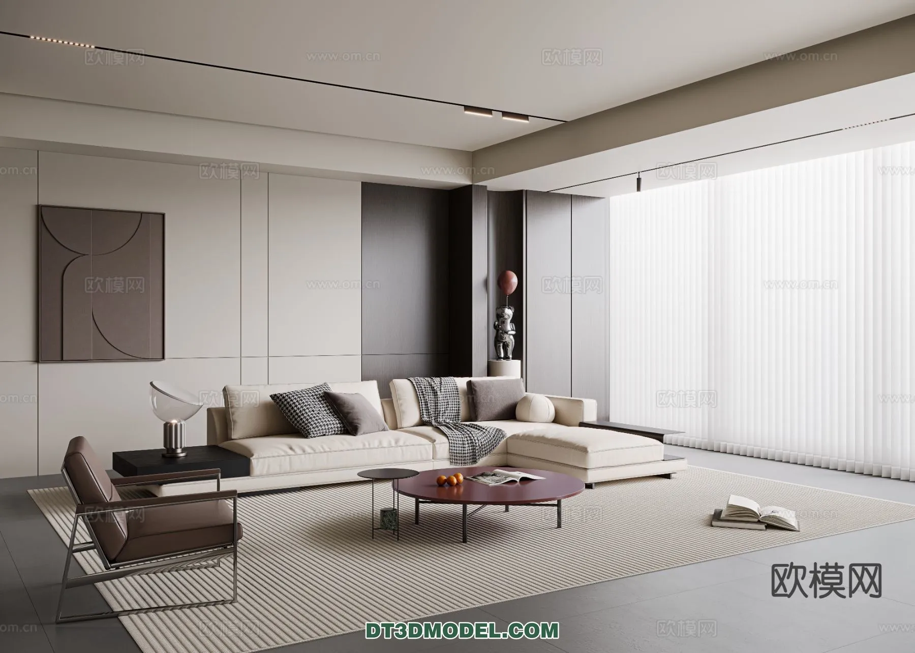 Living Room – Italian Style – Interior 3D Scene – 095