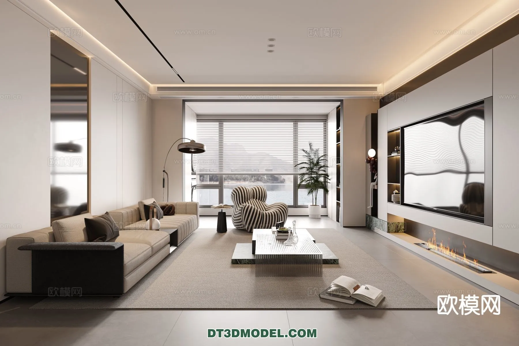 Living Room – Italian Style – Interior 3D Scene – 096