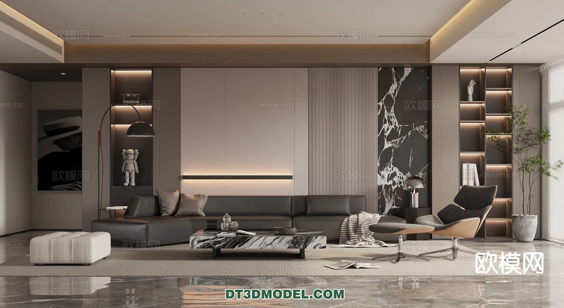 Living Room – Italian Style – Interior 3D Scene – 097