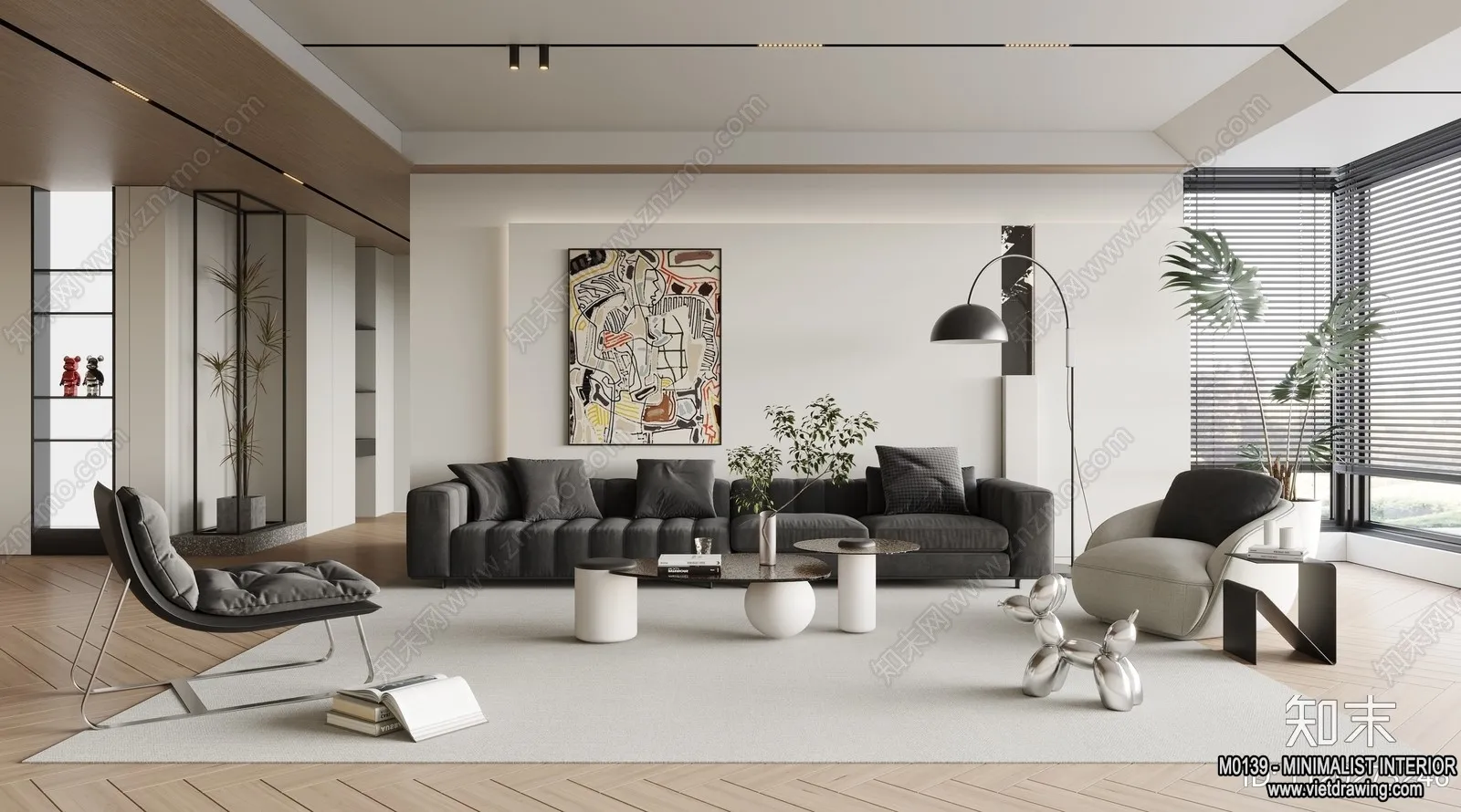 Living Room – Minimalist Style – 3D Interior Scene – 008