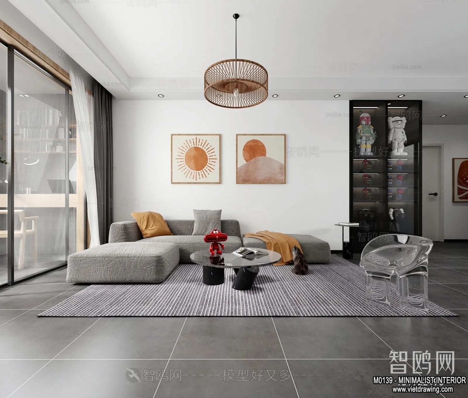 Living Room – Minimalist Style – 3D Interior Scene – 022