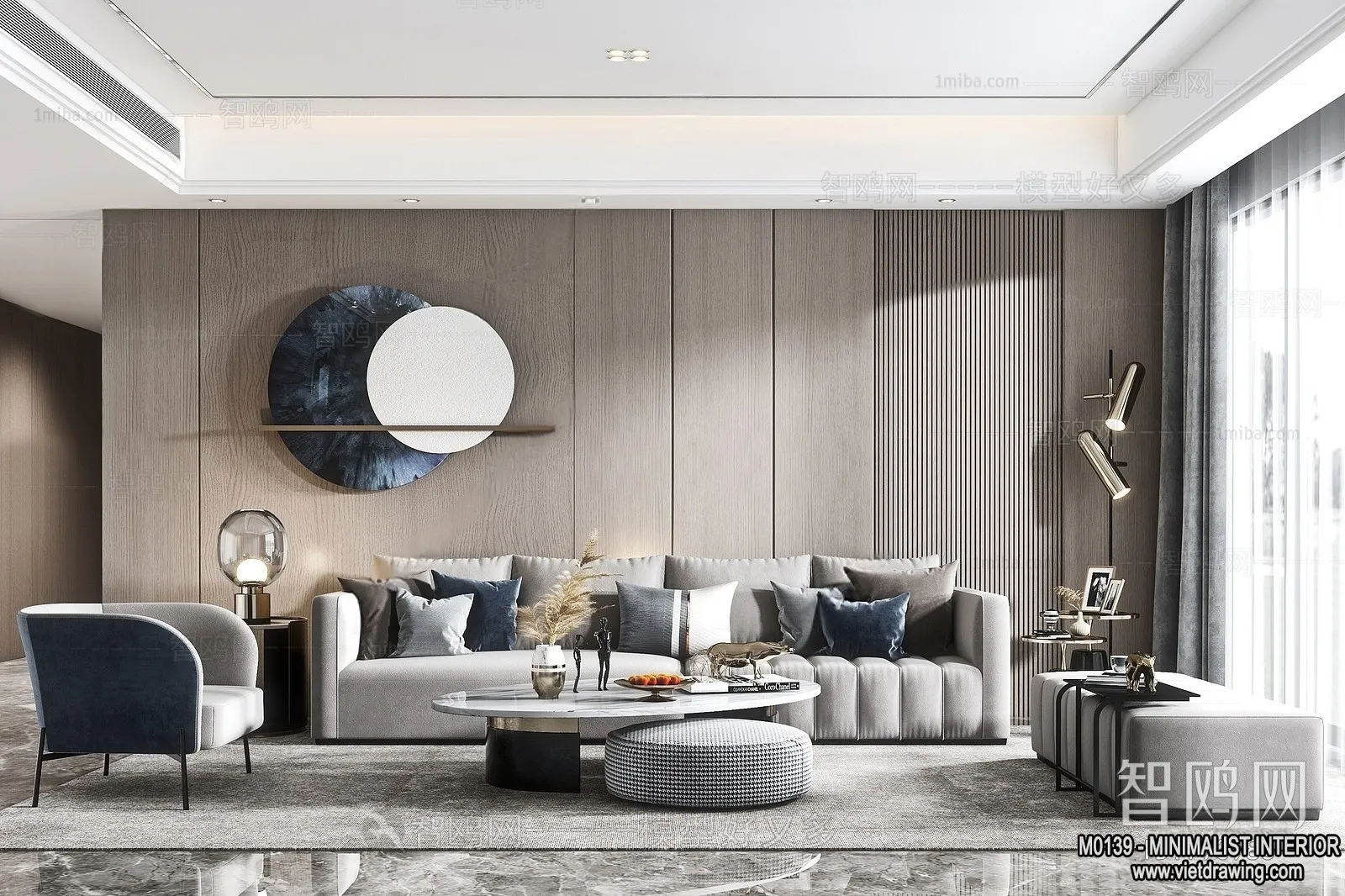 Living Room – Minimalist Style – 3D Interior Scene – 033