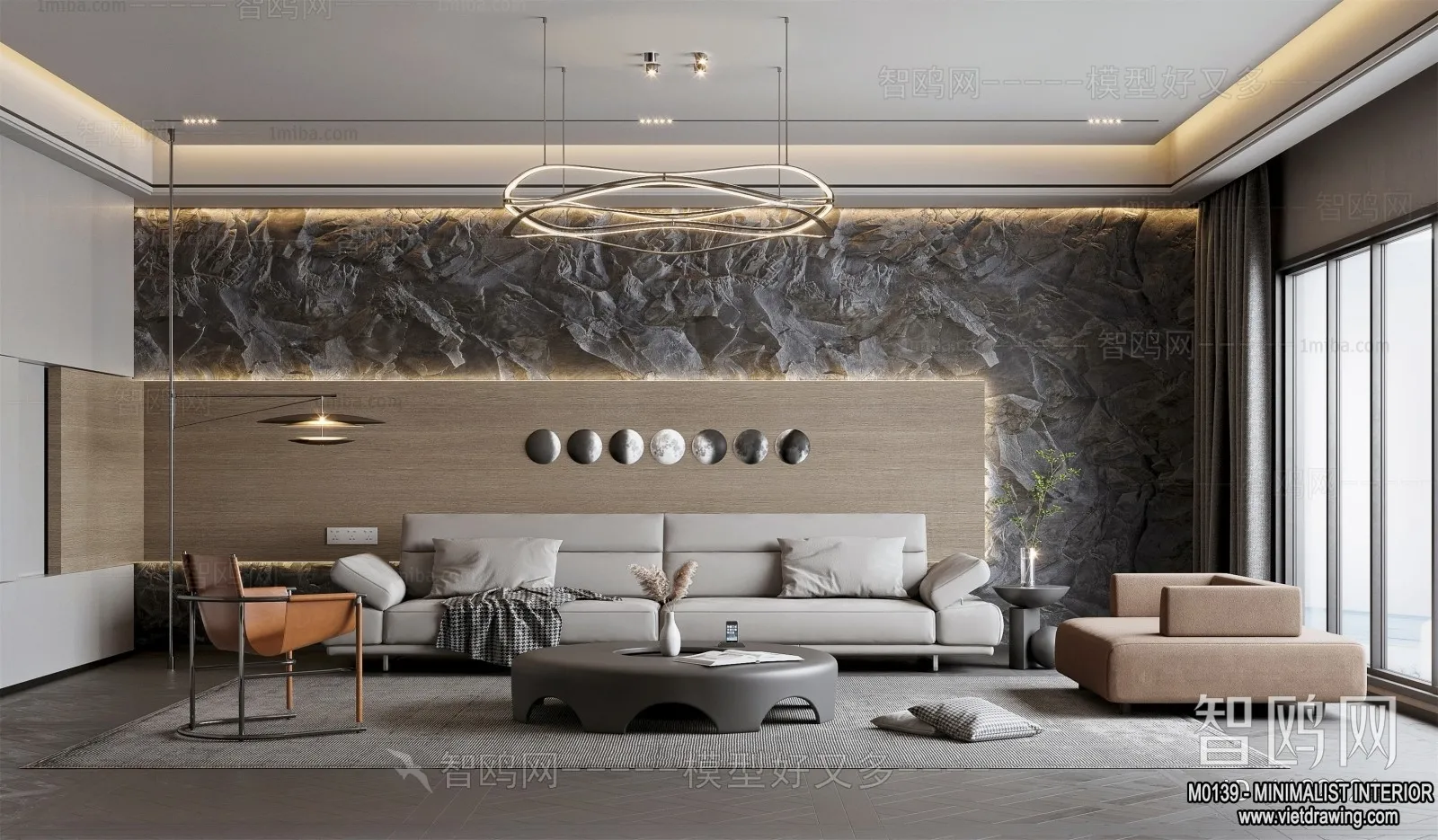 Living Room – Minimalist Style – 3D Interior Scene – 036