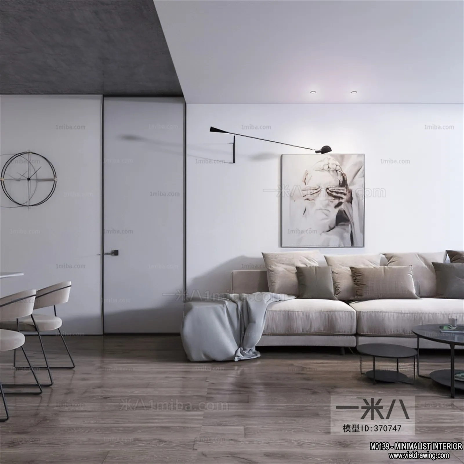 Living Room – Minimalist Style – 3D Interior Scene – 053