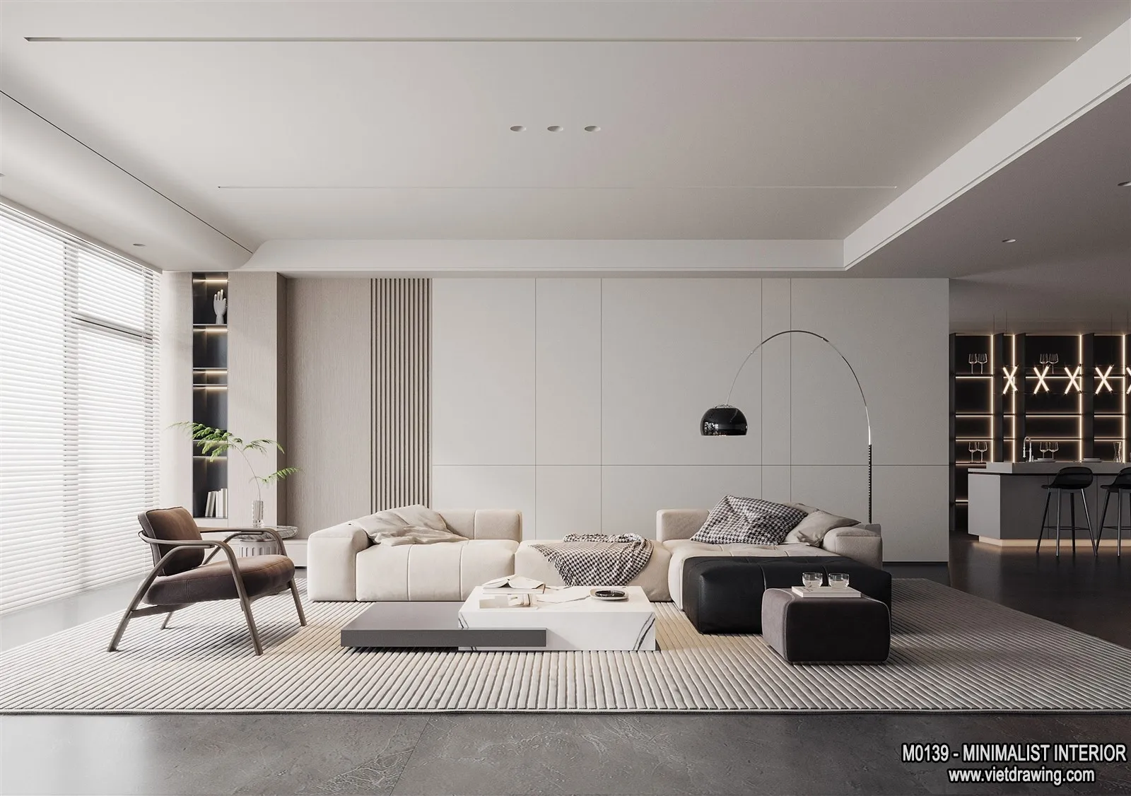 Living Room – Minimalist Style – 3D Interior Scene – 054