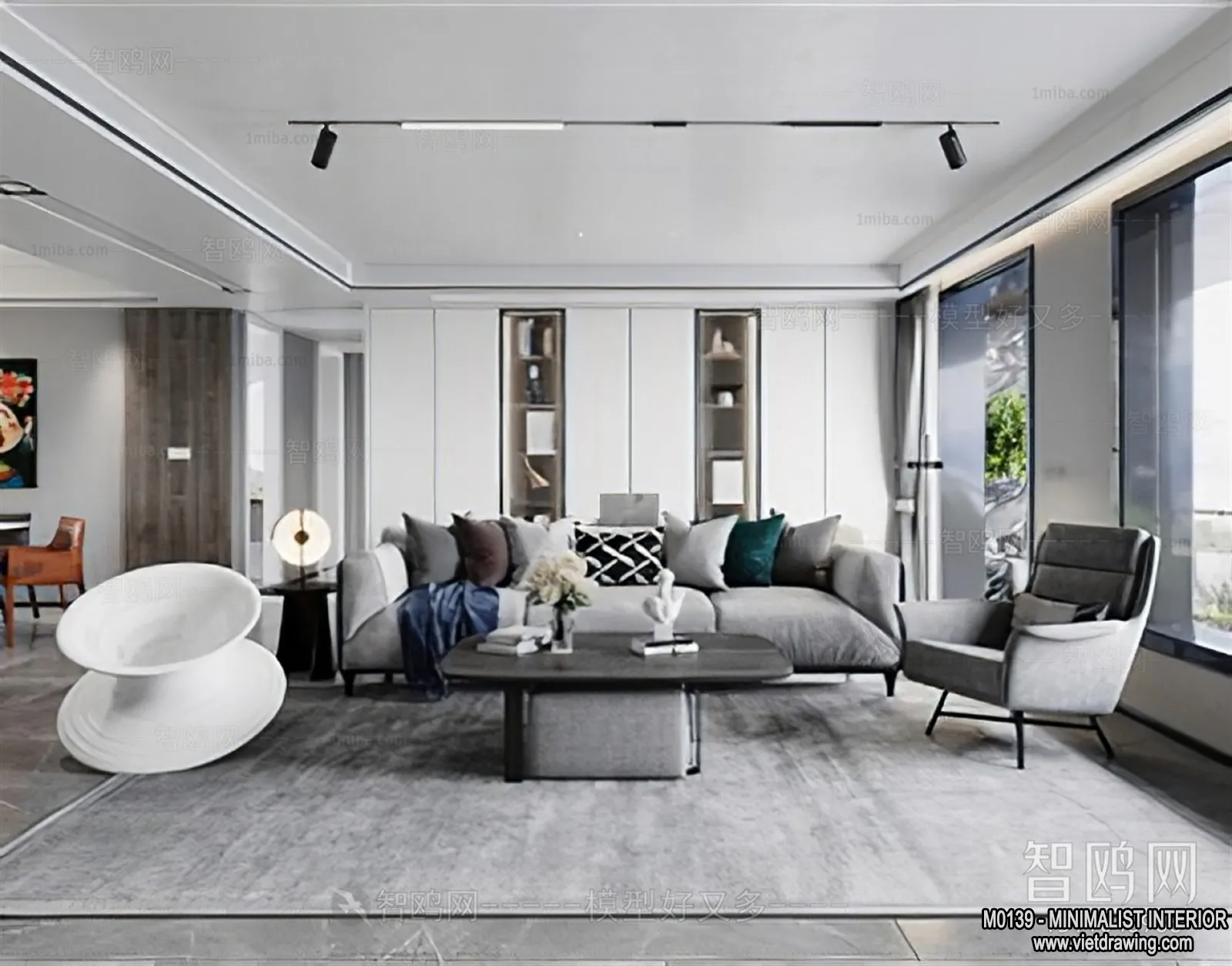 Living Room – Minimalist Style – 3D Interior Scene – 062