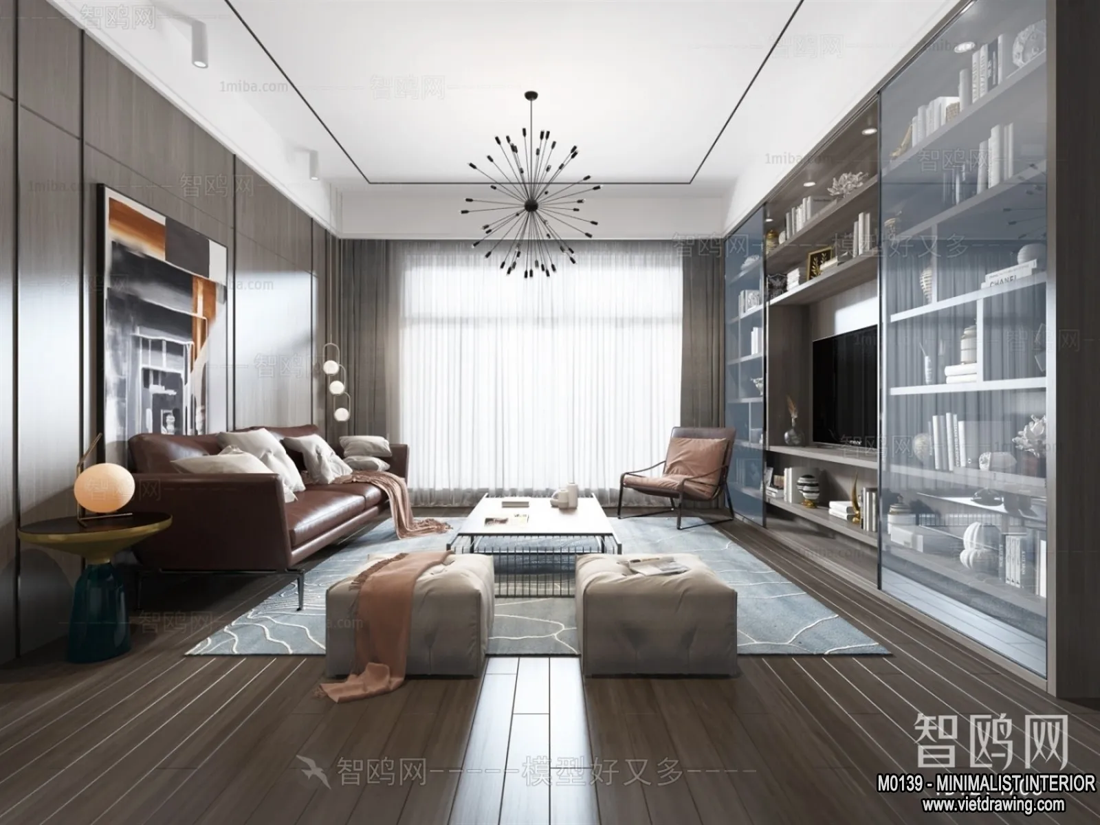 Living Room – Minimalist Style – 3D Interior Scene – 093