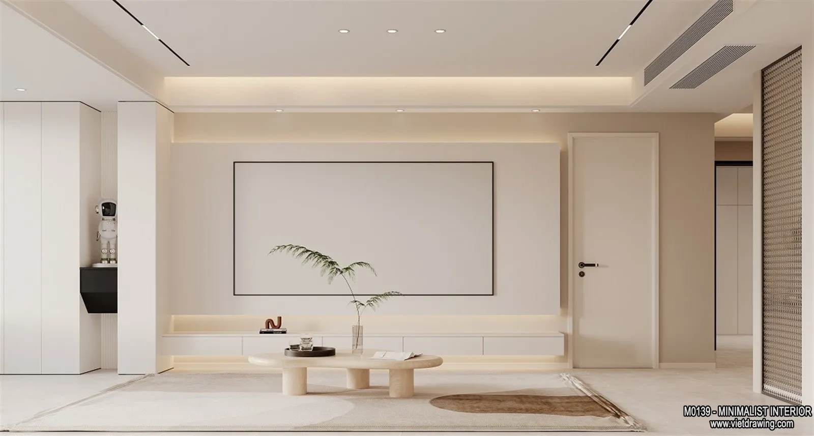 Living Room – Minimalist Style – 3D Interior Scene – 097