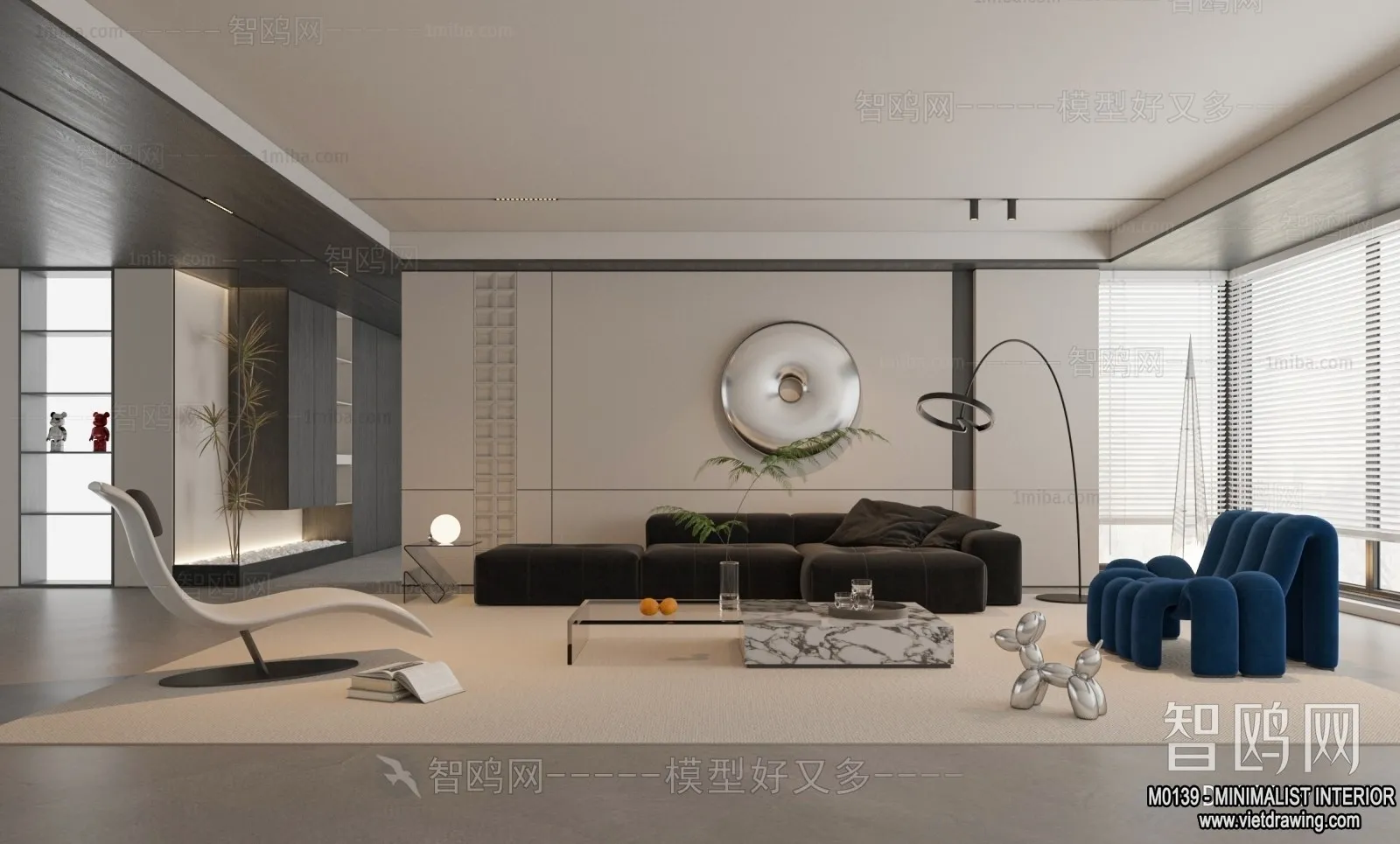 Living Room – Minimalist Style – 3D Interior Scene – 101