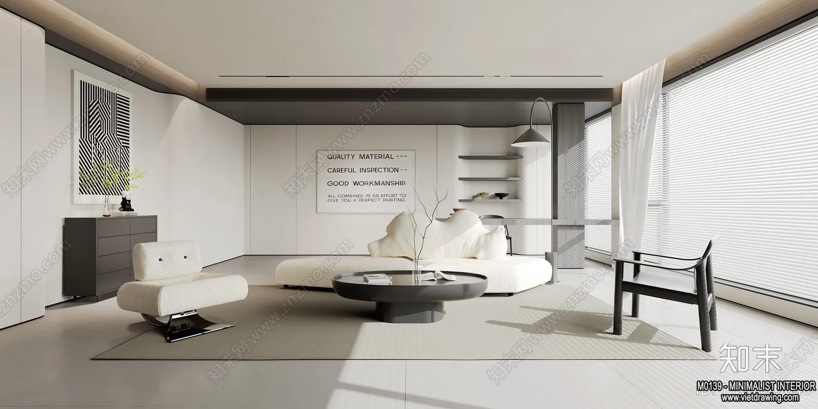 Living Room – Minimalist Style – 3D Interior Scene – 103