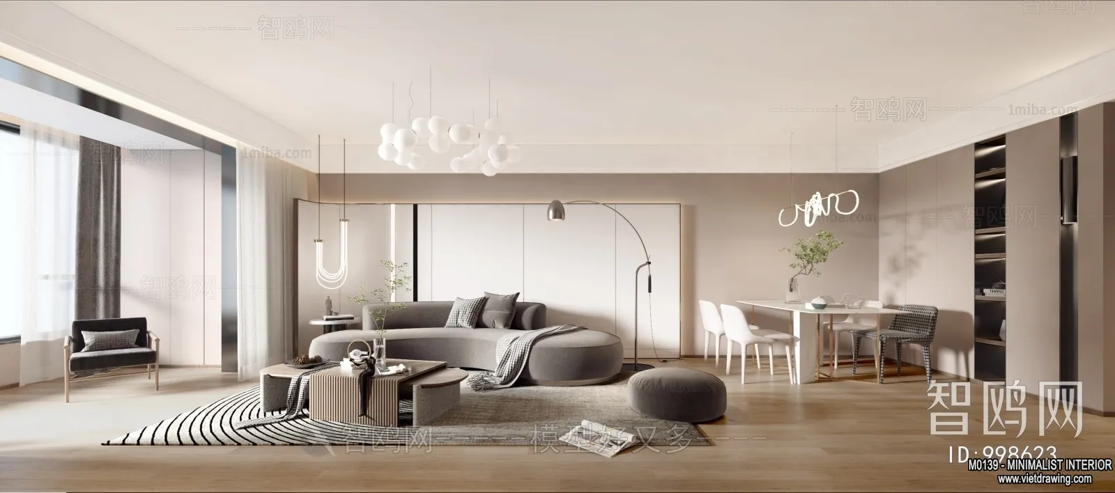 Living Room – Minimalist Style – 3D Interior Scene – 118