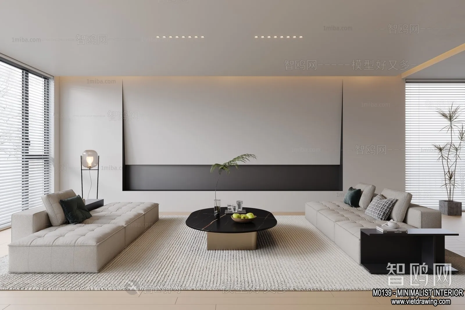 Living Room – Minimalist Style – 3D Interior Scene – 137