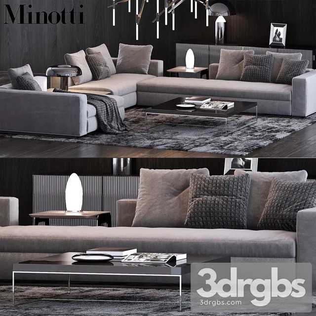 Living Room Minotti Set 01 3dsmax Download