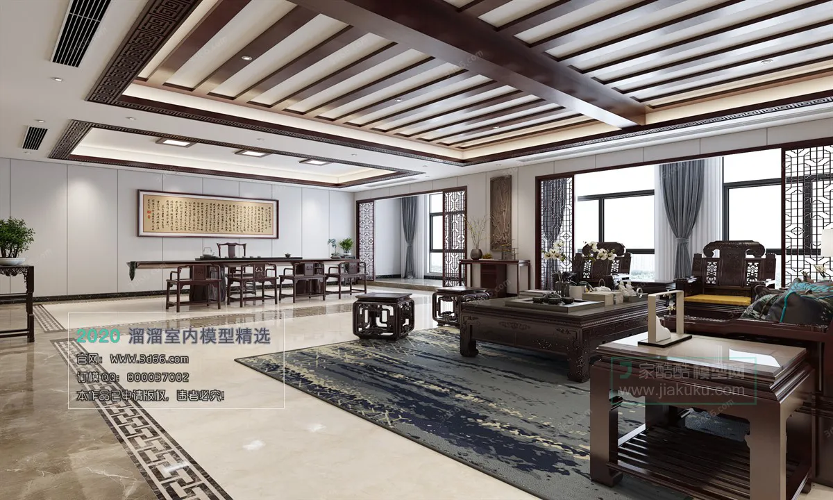LIVING ROOM – CHINESE STYLE – 3D MODELS – VRAY – 017
