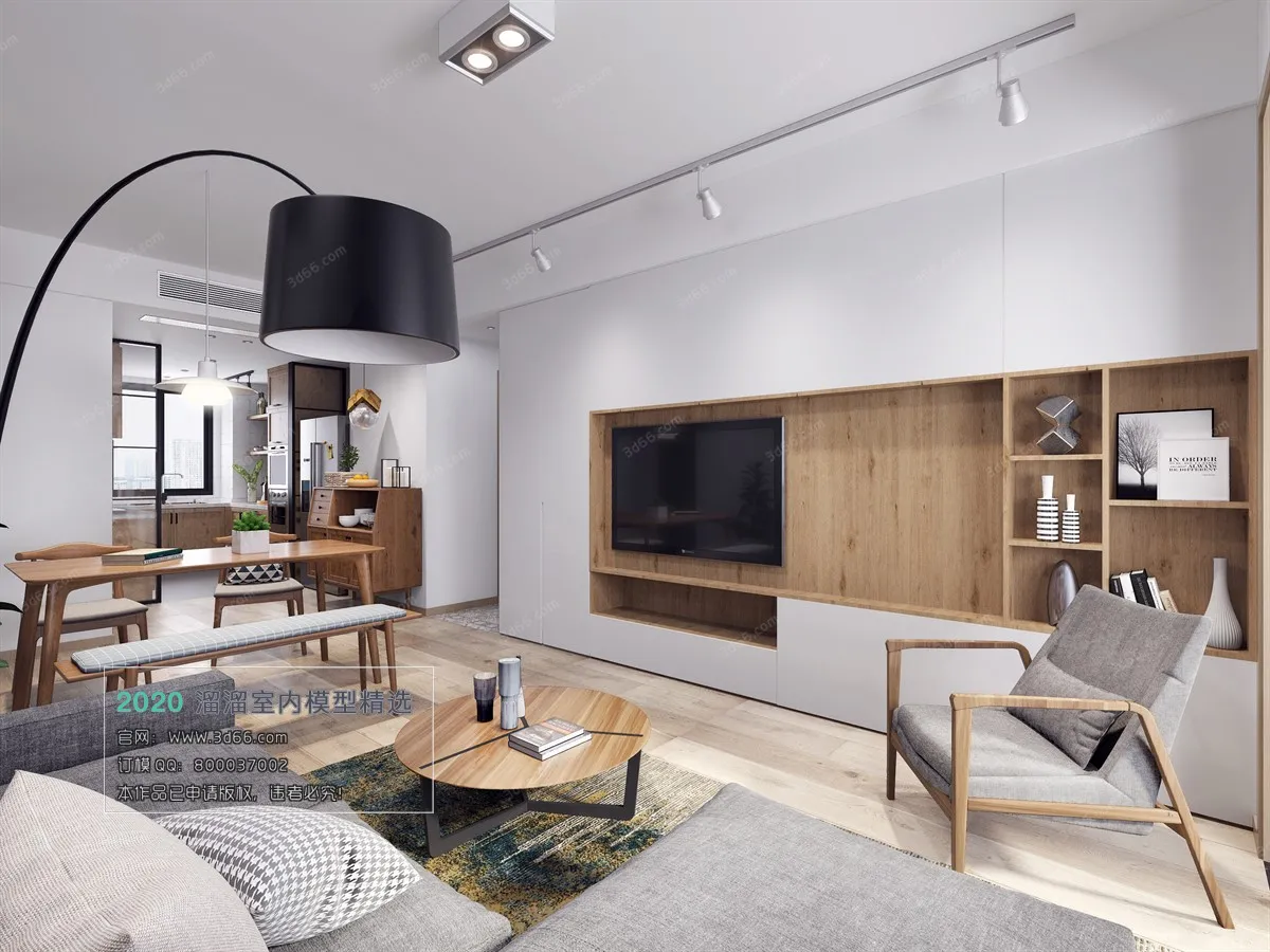 LIVING ROOM – NORDIC STYLE – 3D MODELS – VRAY – 001