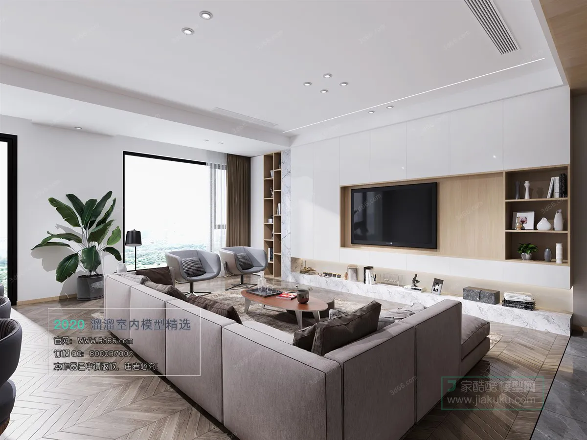 LIVING ROOM – MODERN STYLE – 3D MODELS – VRAY – 043