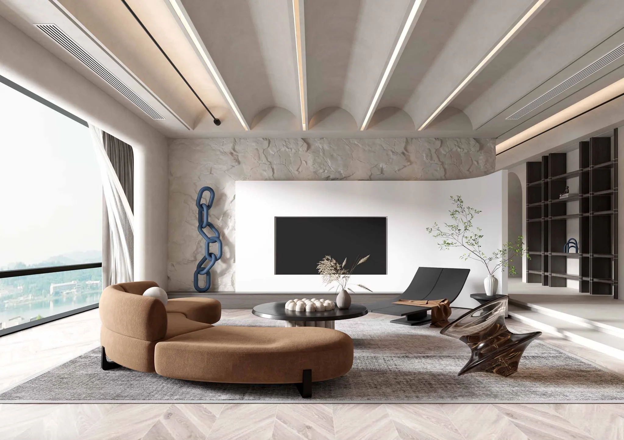 LIVING ROOM – MODERN STYLE – 3D SCENE – 167