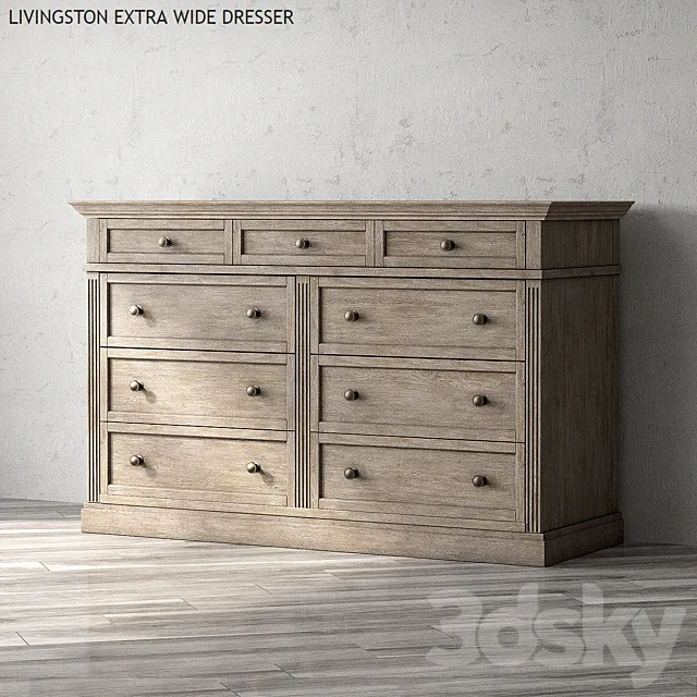 LIVINGSTON EXTRA WIDE DRESSER 3ds Max