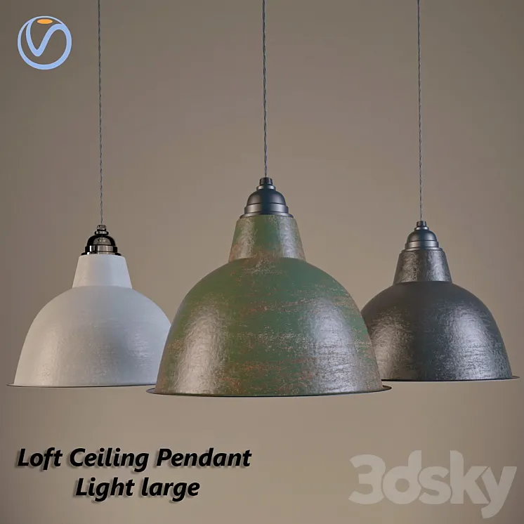 Loft Ceiling Pendant Light Large 3DS Max