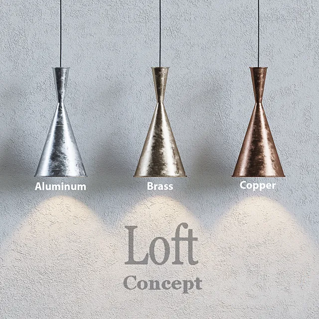 Loft concept – COPPER PENDANT LAMP BEAT LIGHT TALL 3DSMax File