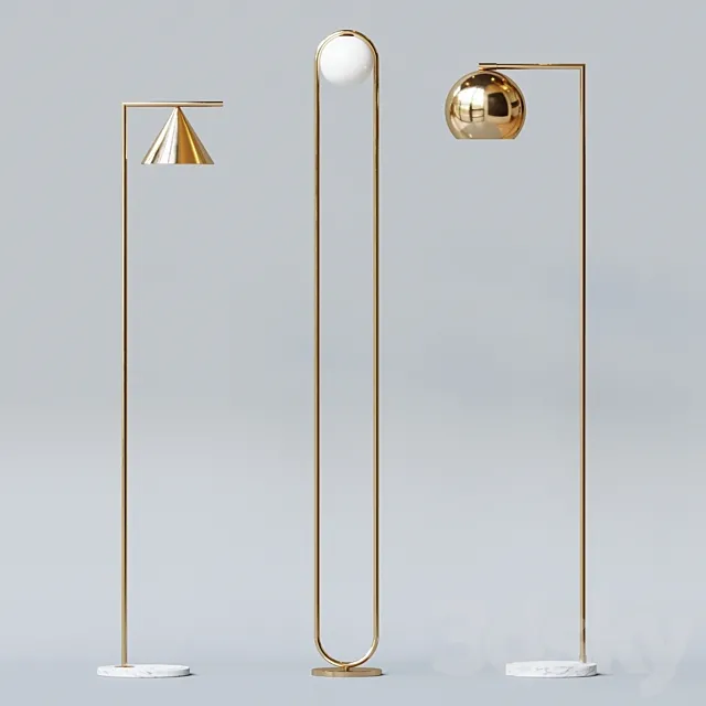 Loft Concept Floor Lamps set 3DS Max Model