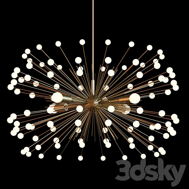 Loft concept White Beaded Urchin Chandelier Sputnik 3ds Max