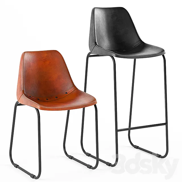 Loft Design chairs 007 and 014 model 3DS Max Model