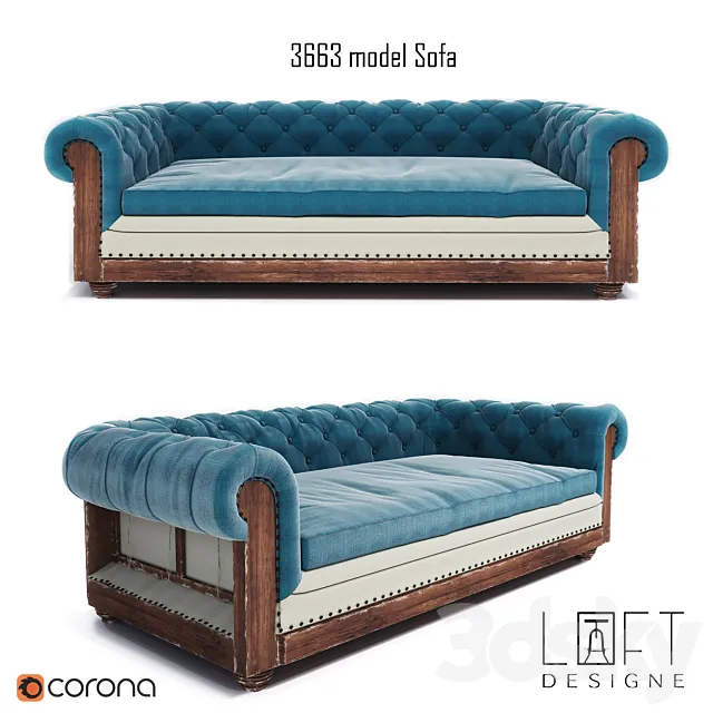 Loft design sofa 3663 3DSMax File