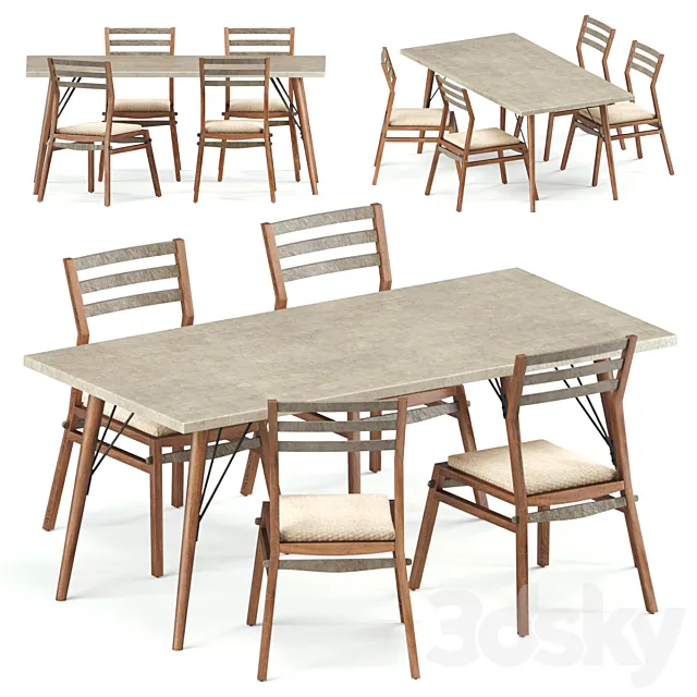 Loft dining set 1 3ds Max