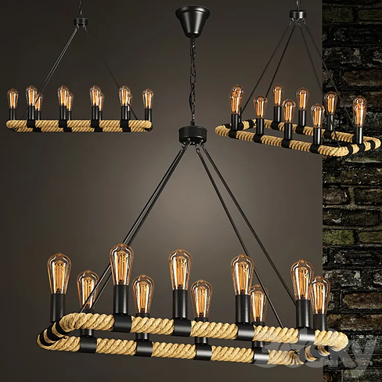 LOFT ROPE CHANDELIER 3DS Max