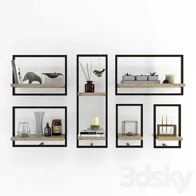 Loft style shelf 3ds Max