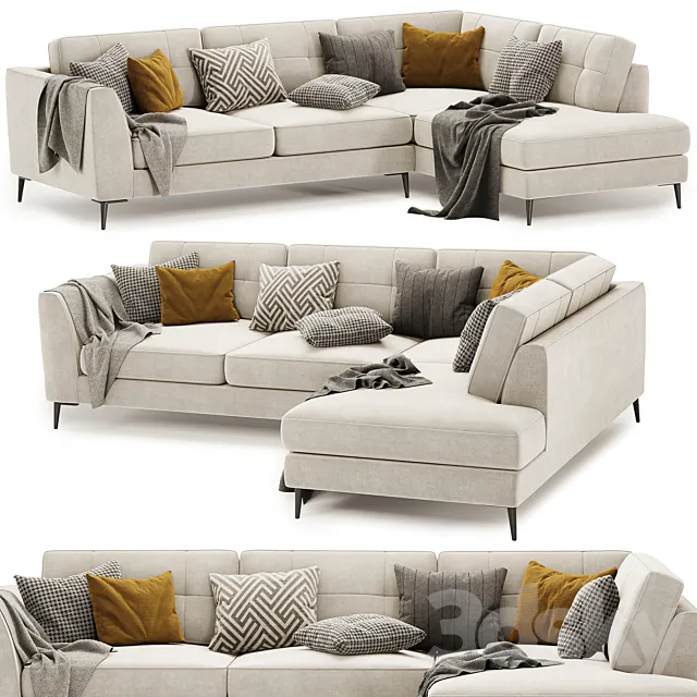 London Large Standard Back Corner Sofa 3ds Max