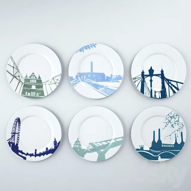 London river series plates 3DSMax File