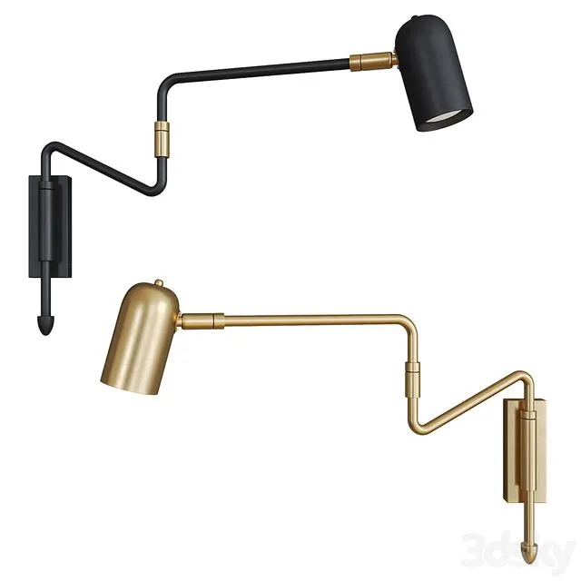Long-Arm retractable wall lamp 3dsMax Model