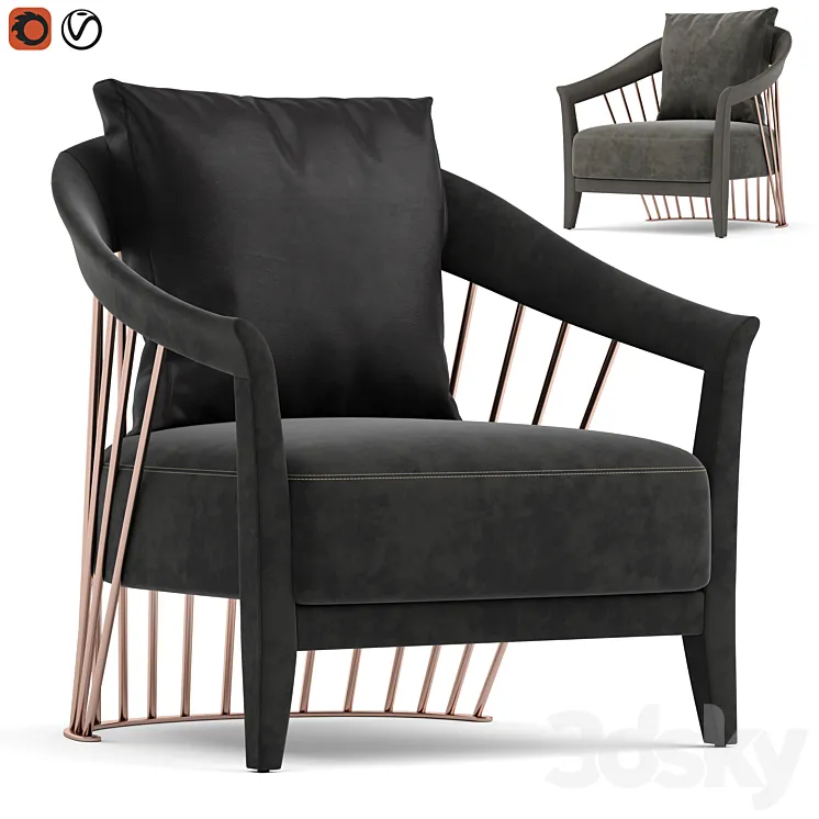 Longhi dorothy armchair 3DS Max Model