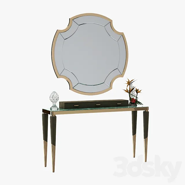 Longhi Odette Console with Graydon Mirror 3ds Max