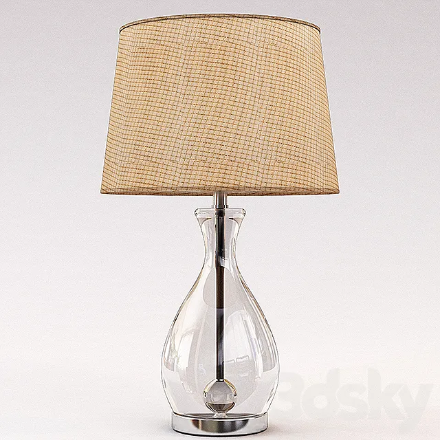 Longport Glass and Chrome Table Lamp 3DS Max Model