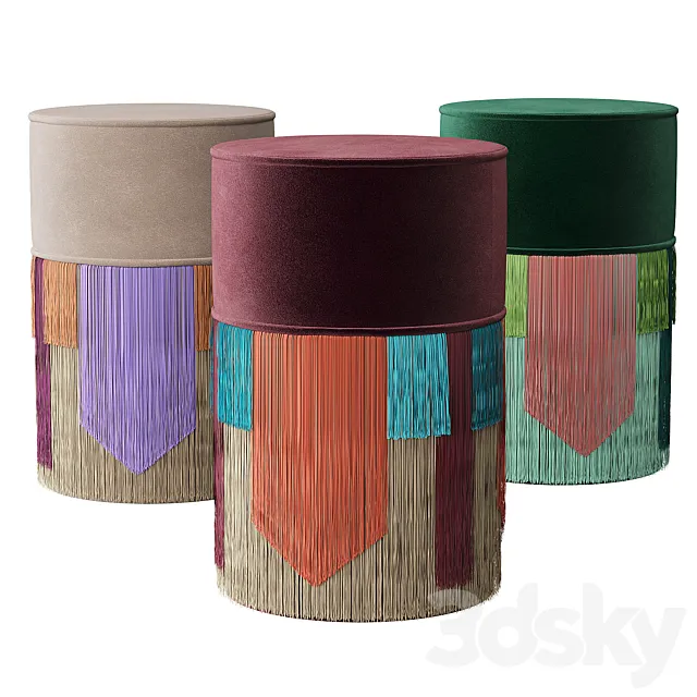 Lorenza Bozzoli COUTURE GEOMETRIC TIE POUF 3ds Max