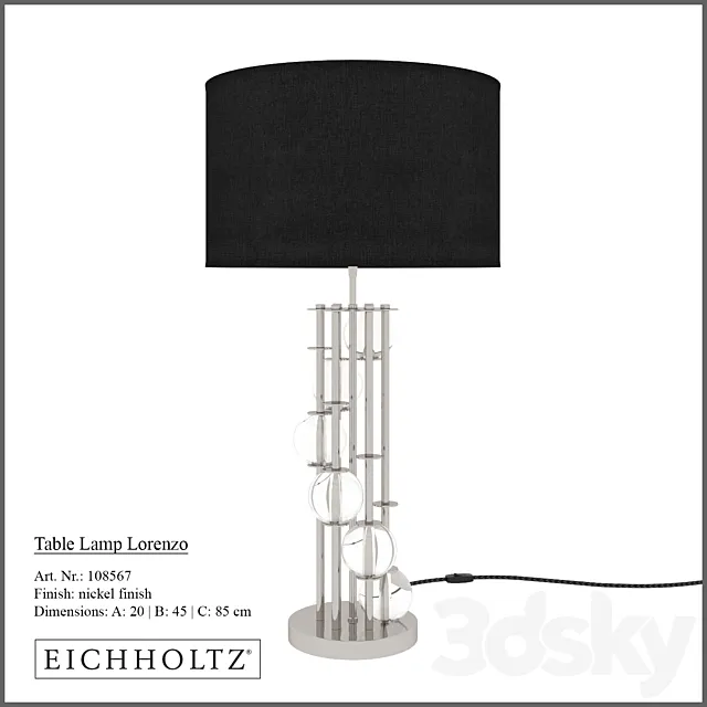 Lorenzo Table Lamp by Eichholtz 3ds Max