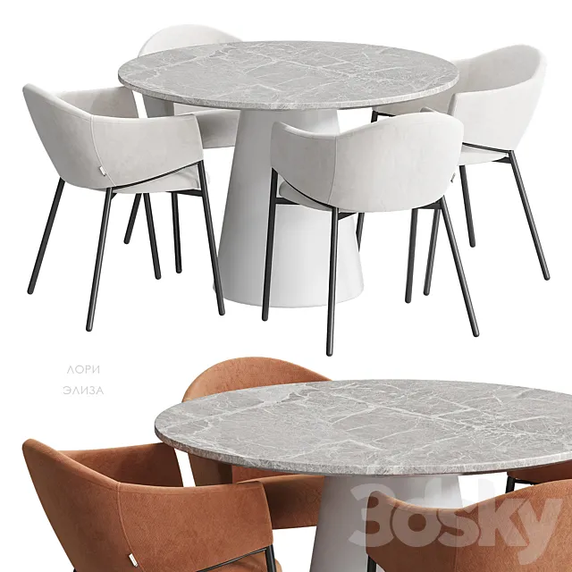 Lori Eliza table and chairs Divan.ru 3ds Max