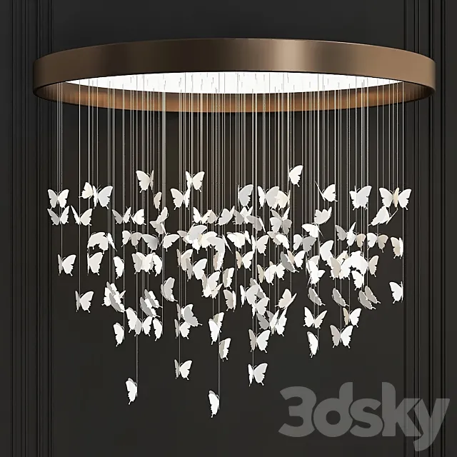 Lote 44 mariposas Chandelier Niagara 3DSMax File