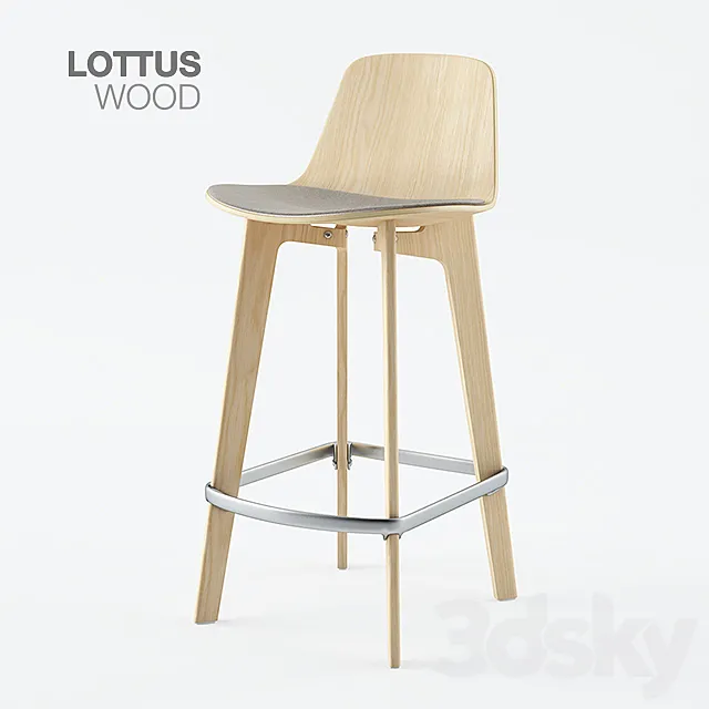 Lottus Wood Chair 3ds Max