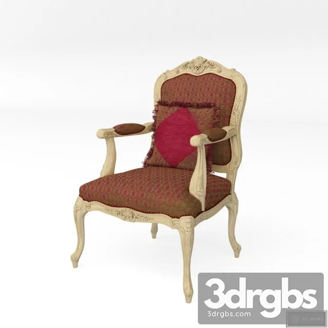 Louis French Antique Brown Armchair 3dsmax Download