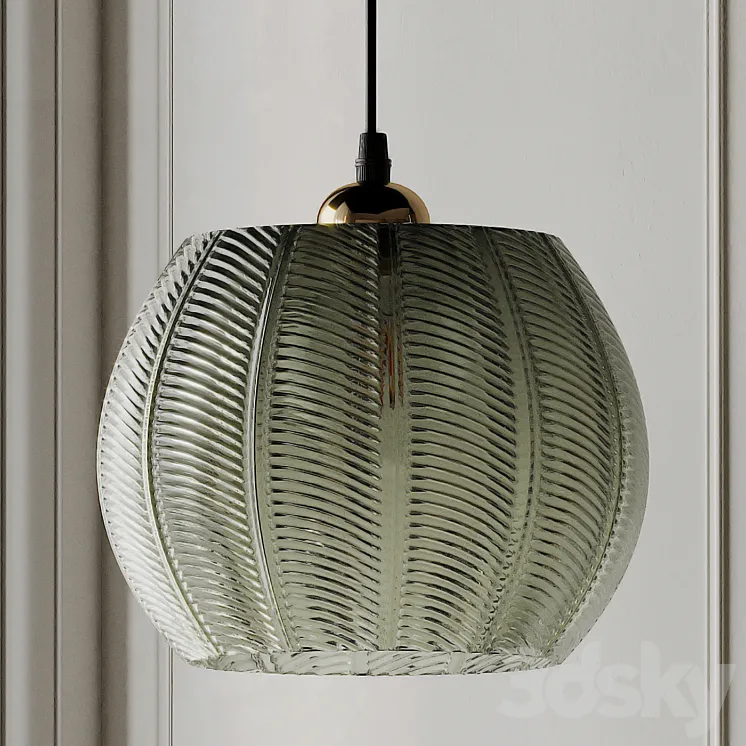 Louis Green Glass Pendant Light from Beaumonde 3DS Max