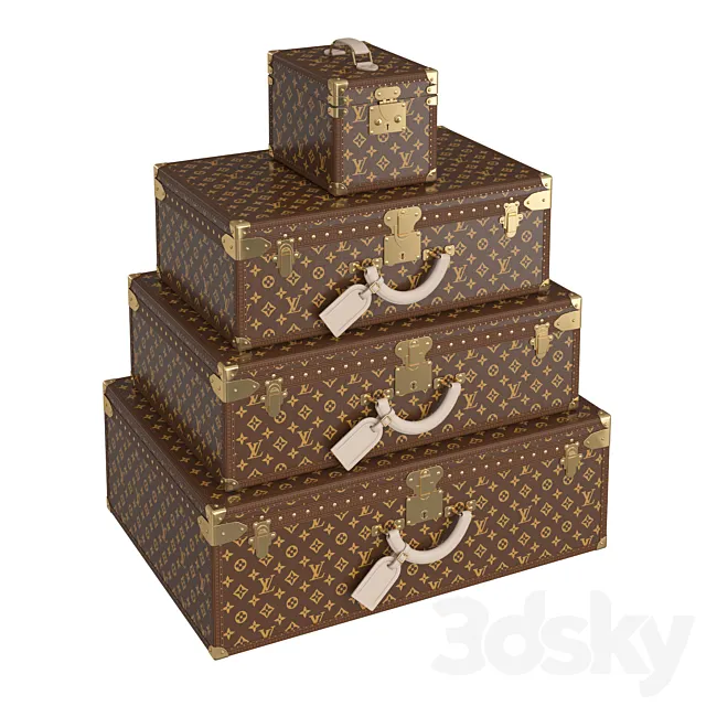 Louis Vuitton Suitcases 3DS Max Model