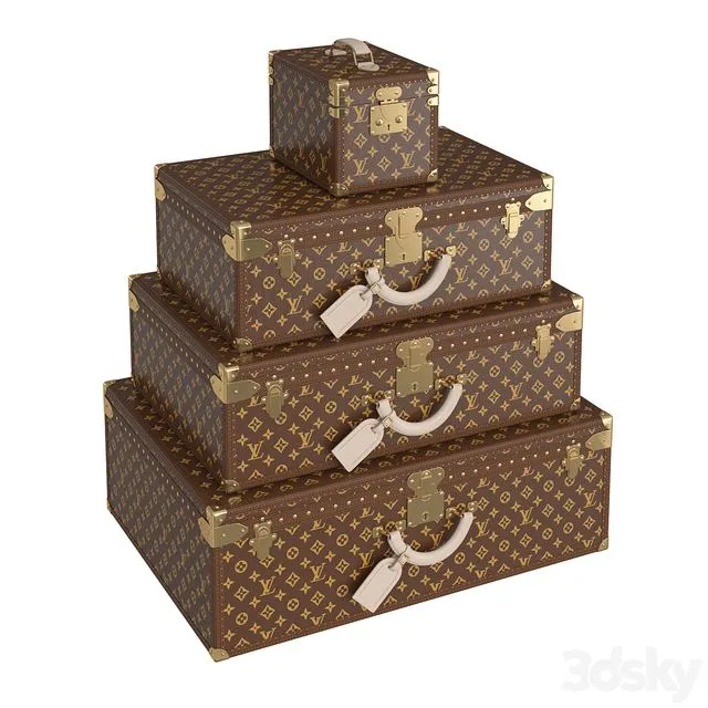 Louis Vuitton Suitcases 3dsMax Model