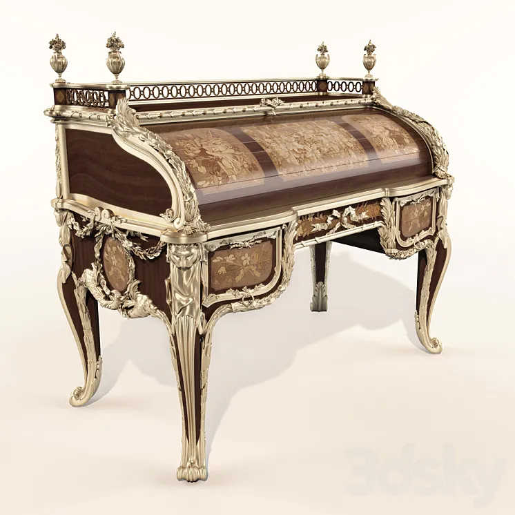 Louis XV Bureau 3DS Max