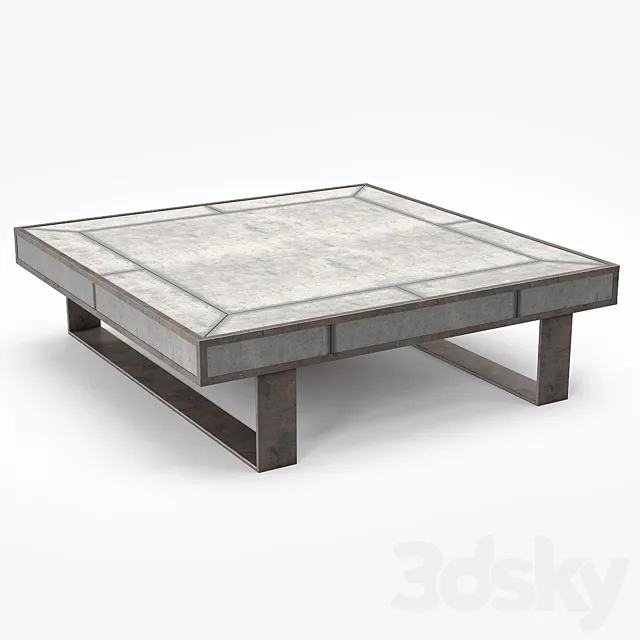 Louise Bradley Antique Mirror Coffee Table 3DS Max Model